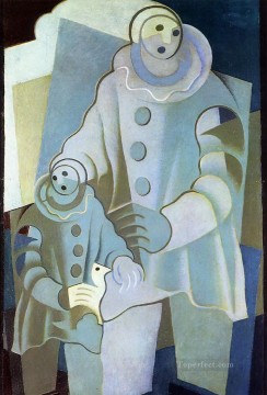 フアン・グリス Painting - 2人のピエロ 1922年 フアン・グリ